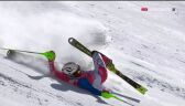 Pekin 2022 - narciarstwo alpejskie. Przejazd i upadek Ping-Jui Ho