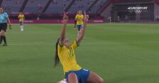 Piłka nożna kobiet. Chiny - Brazylia 0:5 (gol Beatriz)