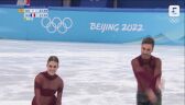 Pekin 2022 - łyżwiarstwo figurowe. Przejazd francuskiej pary Papadakis/Cizeron w tańcu rytmicznym